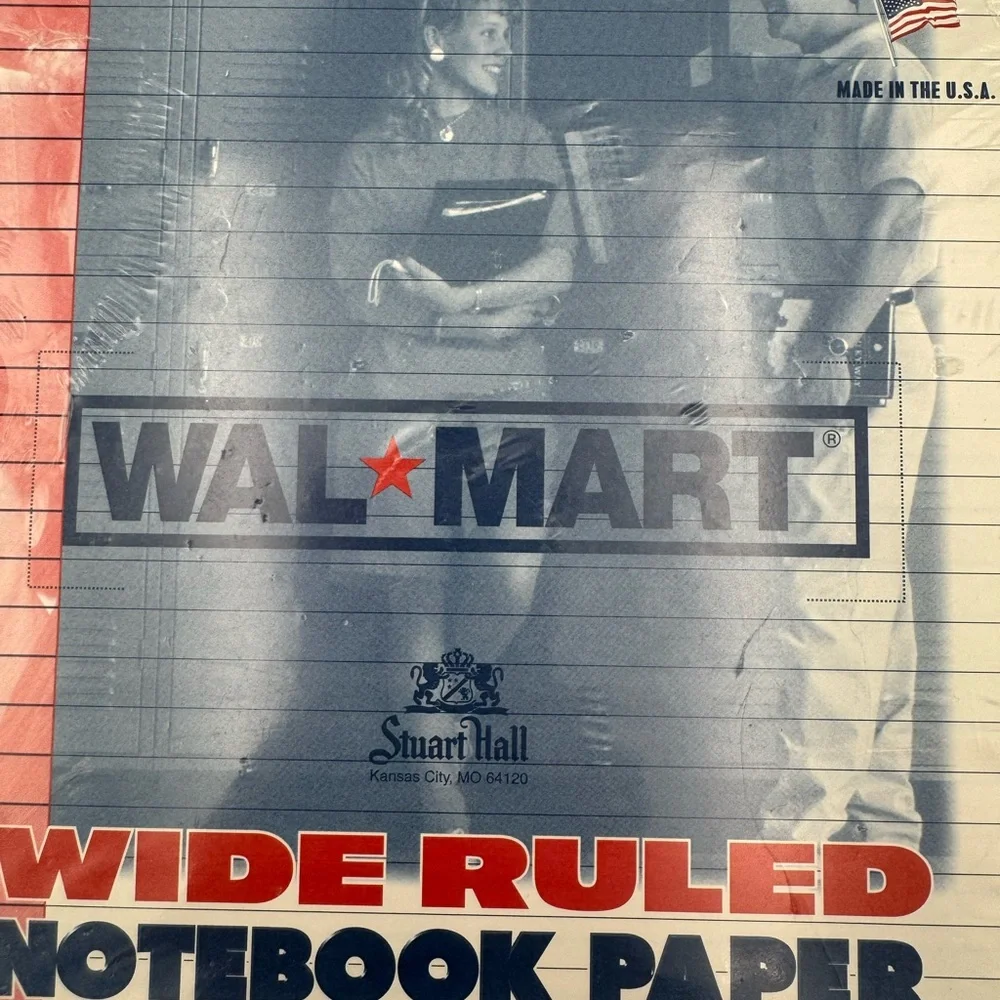 Vintage Nostalgic Walmart 90s Notebook Paper‎ College Ruled 150 Sheets SEALED